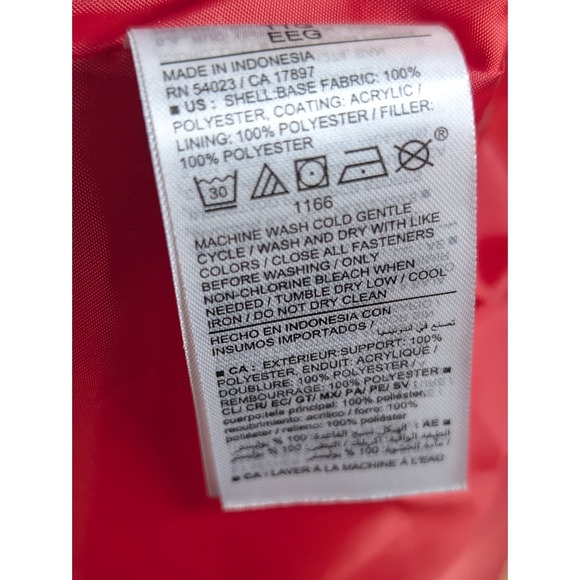 Old Navy XXL Long Blanket D Puffer Coat Robbie Red Water Resistant Hooded 805303 - Picture 4 of 7